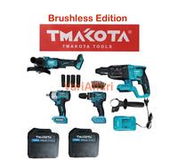 KIT 4IN1 MAKOTA TASSEL TRAPANO IMPULSI TRAPANO AVVITATORE 128v FLEX 2 BATTERIE