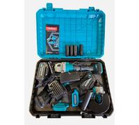 Kit 4in1 Trapano Smerigliatrice Avvitatore ad Impulsi Lampada 2 batterie Makota