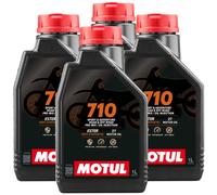 KIT 4LT OLIO MOTORE MOTO 2 TEMPI MOTUL 710 2T 100% SINTETICO OLIO MISCELA