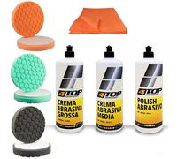 Kit 4Top 3x1Lt Pasta Abrasiva Grossa-Media-Polish+1x3 Pad 165mm Lucidatura Auto