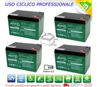 KIT 4x 12V 12AH 48V Batteria Ciclica Piombo Gel AGM VRLA DEEP CYCLE 6DZM12