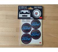 Kit 4x Adesivo Logo Coprimozzo FORD Tondo 45mm Coppa Ruota Copricerchio Epoca
