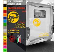 Kit 5 Adesivi camper AVVENTURA LUPO NATURA MONTAGNA caravan accessori cod.1834