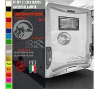 Kit 5 Adesivi camper AVVENTURA LUPO NATURA MONTAGNA caravan accessori cod.1834