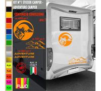 Kit 5 Adesivi camper AVVENTURA LUPO NATURA MONTAGNA caravan accessori cod.1834