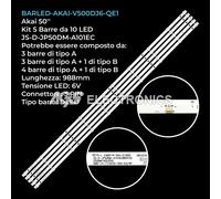 KIT 5 BARRE STRIP 10 LED TV AKAI JS-D-JP50DM-A101EC V500DJ6-QE1-C1