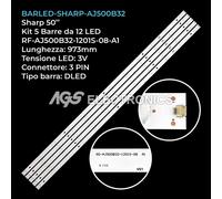 KIT 5 BARRE STRIP 12 LED TV SHARP RF-AJ500B32-1201S-08-A1