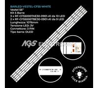 KIT 5 BARRE STRIP LED TV VESTEL RF-CF550007AE30-0901-A1/B LUCE BIANCA