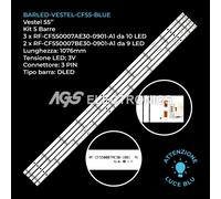 KIT 5 BARRE STRIP LED TV VESTEL RF-CF550007AE30-10011-A1 LUCE BLU