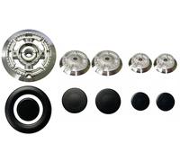 Kit 5 Bruciatori con Piattelli Spartifiamma SMEG 4 Fuochi + Tripla Corona SABAF