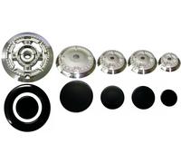 Kit 5 Bruciatori con Piattelli Spartifiamma SMEG 4 Fuochi + Tripla Corona SABAF