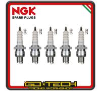 KIT 5 CANDELE NGK BR7HS a PASSO CORTO con NOTTOLINO SVITABILE 4122 ORIGINALI
