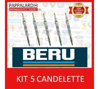 KIT 5 CANDELETTE ORIGINALI BERU ALFA 159 BRERA 147 BRAVO II STILO 2.4 JTD