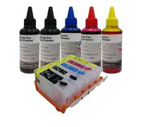 KIT 5 CARTUCCE RICARICABILI AUTORESET PER CANON PGI-5 CLI-8 IP4200 + INCHIOSTRO