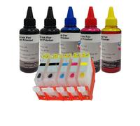 KIT 5 Cartucce Ricaricabili Autoreset per Canon PGI-550XL CLI-551XL + INCHIOSTRO