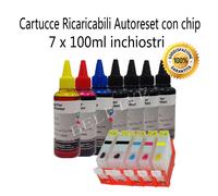 KIT 5 Cartucce Ricaricabili per Canon PGI-550XL CLI-551XL PIXMA MG6350 MG6450