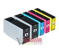 KIT 5 CARTUCCE XL PER CANON MAXIFY MB5155 MB5350 MB5450 MB5455 NERO + COLORE