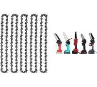 Kit 5 Catena "8" Ricambio + 1 Barra "8" Pollici Per Mini Motosega Sega Batteria