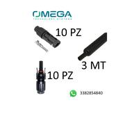 KIT 5 COPPIE CONNETTORI MASCHIO/FEMMINA 4-6MM MC4 + 3MT GUAINA TERMORESTRINGENTE