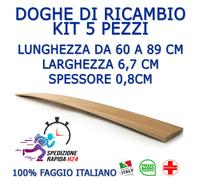 KIT 5 DOGHE DI RICAMBIO PER RETI LETTO IN LEGNO-TUTTE LE MISURE LARGHEZZA 6,7CM