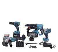 Kit 5 In 1 Makota Brushless Flex, Trapano Impulsi, Avvitatore,Tassellatore,Faretto con valigetta