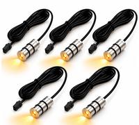 Kit 5 Mini Faretti LED Incasso 12V Argento 14mm Cavo 2m Mobili Scale Nicchie