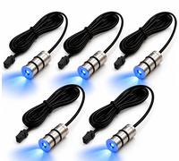 Kit 5 Mini Faretti LED Incasso 12V Argento 14mm Cavo 2m Mobili Scale Nicchie