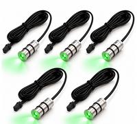 Kit 5 Mini Faretti LED Incasso 12V Argento 14mm Cavo 2m Mobili Scale Nicchie