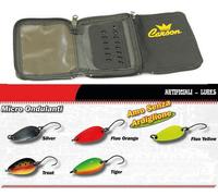 kit 5 ondulanti 2g mini spoon astuccio artificiali pesca trota lago trout game