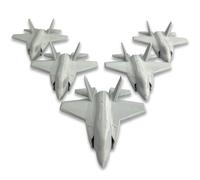 KIT 5 PEZZI AEREO JET CACCIA F-35 STAMPATO 3D MODELLINO 1/350 DA DIPINGERE PLA