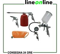 Kit 5 utensili pneumatici Foxcot per compressore aria con aerografo e pistole