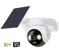 KIT 5MP 4G LTE Telecamera Esterno Senza Fili con Pannello Solare, Telecamera Solare 4G con SIM Card, AOV Registrazione 24/7, 360°, 25M Rilevamento Umano, IP66, Modalità Privata, Micro SD 32GB Incluso