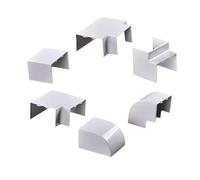 Kit 6 Accessori Per Canaline Passacavi 20X10mm, Connettore Lineare, Forma L, Forma T, Angolare Piatto Interno Esterno, Colore Bianco