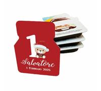 KIT 6 ADESIVI etichette per mini vaschette monoporzione personalizzate - Christmas time - Stampa Diretta U.V. su PVC non carta (ADESIVI RESISTENTI) (1)