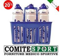 KIT 6 BORRACCE SIXTUS da 1 LITRO + CESTELLO PORTABORRACCE DA PANCHINA / CALCIO