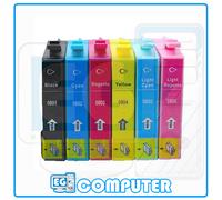KIT 6 CARTUCCE PER EPSON PX810FW PX650 P50 T0801 T0802 T0803 T0804 T0805 T0806