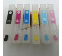 KIT 6 CARTUCCE RICARICABILI CON CHIP AUTORESETTANTE PER EPSON EXPRESSION PHOTO XP 750 850 - 24 XL NEW
