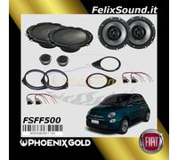 Kit 6 Casse Phoenix Gold+Supporti Altoparlanti Front+Rear[FIAT 500] 160W