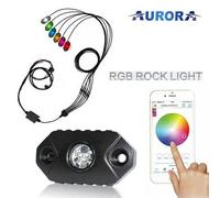 Kit 6 Luci LED Rock Light RGB Aurora con centralina controllo Bluetooth