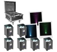 BoomToneDJ Set 6 proiettori Ezbox – Flightcase e telecomando IR inclusi – Per palcoscenico e feste