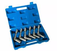 KIT 6 PZ CHIAVI BUSSOLA SNODATE PER CANDELETTE AUTO DIESEL DA 8 A 16 mm LUNGHE