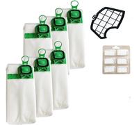 Kit 6 Sacchetti Compatibile per Aspirapolvere Folletto Vk 140-150 + 1 Griglia Mo