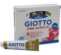 Kit 6 Tubetti 21 ml cad Giotto Tempera Acrilica Oro Gold