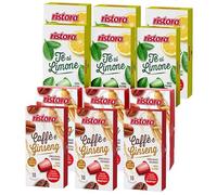 Kit 60 Capsule Compatibili con Nespresso - Ginseng e Tè Limone, 6 Confezioni da 10, confezioni Ristora