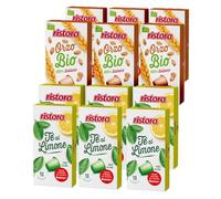 Kit 60 Capsule Compatibili con Nespresso - Orzo Bio e Tè Limone, 6 Confezioni da 10, confezioni Ristora