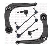 KIT 6PZ COPPIA BRACCETTI + BIELLETTE + TESTINE STERZO ANTERIORI PER PEUGEOT 206