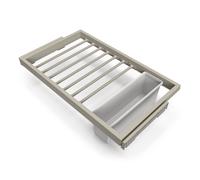 Kit 7 Aste Pantaloni e Vassoio per Armadio 800 mm in Acciaio Emuca Grigio Pietra