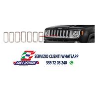 KIT 7PZ MODANATURE CROMATE GRIGLIA ANTERIORE JEEP RENEGADE DAL 2014