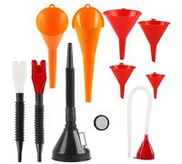 Kit 8/11 pezzi imbuti auto plastica flessibile bocca larga per olio carburante