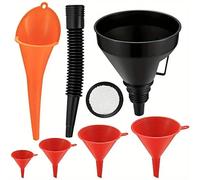 Kit 8/11 pezzi imbuti auto plastica flessibile bocca larga per olio carburante